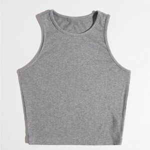 Gray Ribbed Soft Knit Sleeveless Top XS